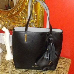 Joy & Iman Leather Tote w/ Matching Wallet